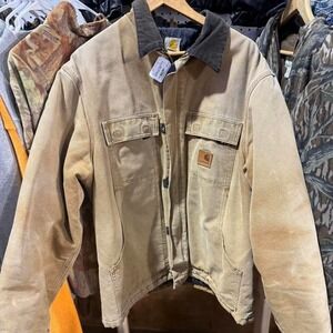 Vintage Carhartt Artic Quilted Canvas Tan Brown Workwear C26 BRN Large